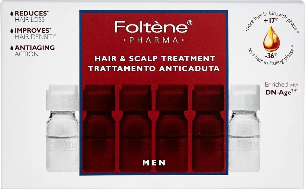 Soin pour Stimuler la Repousse des Cheveux Homme Foltene 12 Ampoules