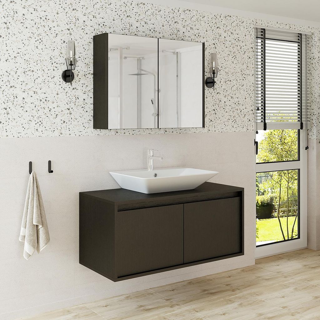 Roomart ATLANTIC-100 Badmöbel-Set 3-teilig 100 cm breit, Produktbild 