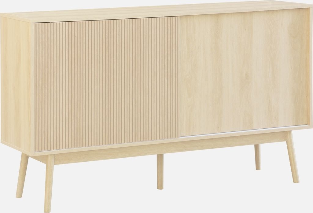 Credenza scandinava a 2 ante effetto legno, 150cm, Marrone Immagine del prodotto 