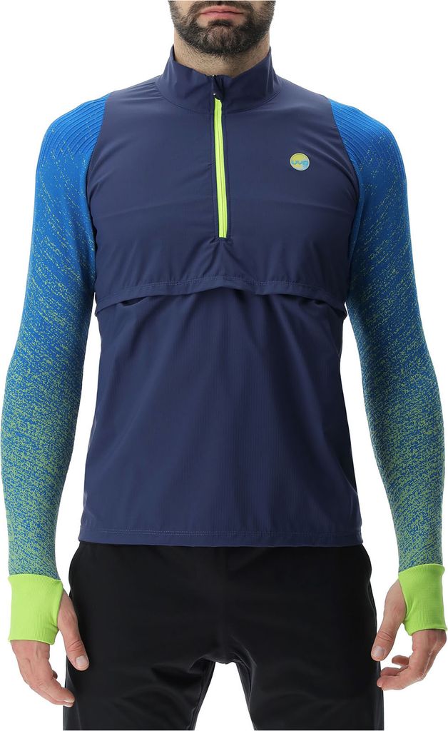 UYN Running Exceleration Windproof Zip-Up Laufshirt Herren lapis/lime XXL