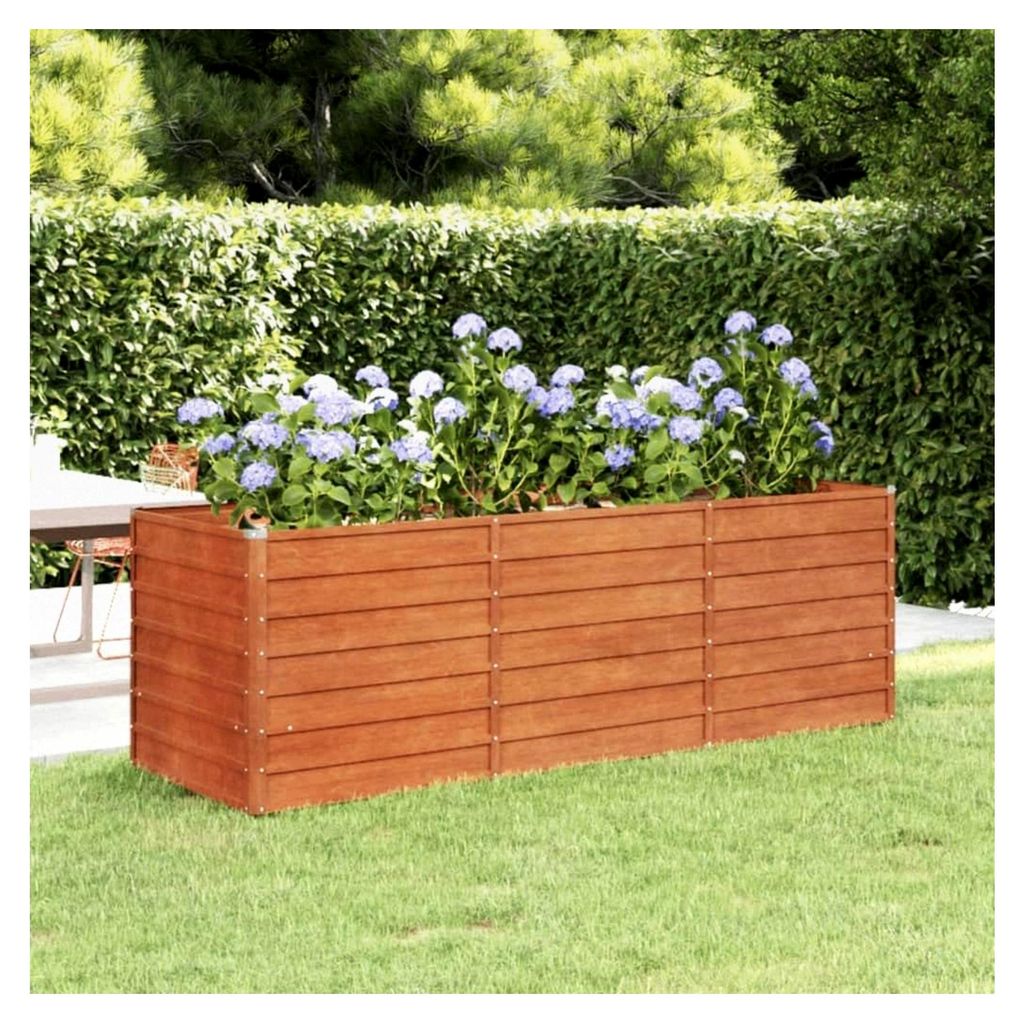 Hochbeet Grau 240x80x77 cm aus Cortenstahl, 19,84 kg