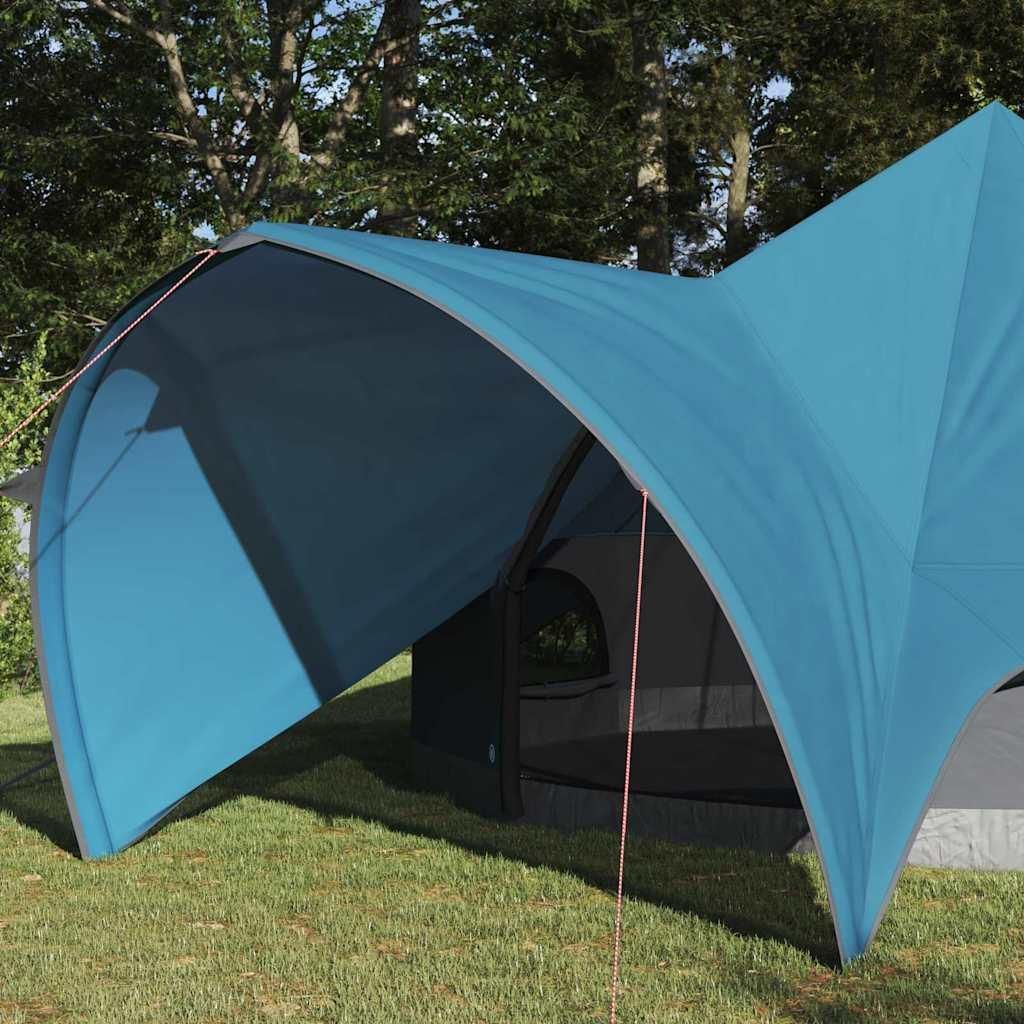 (Design 2026) Teepee Zelt mit Dach Blau und Grau 600 x 600 x 347cm - HOMMIE 541650 - Campingzelte