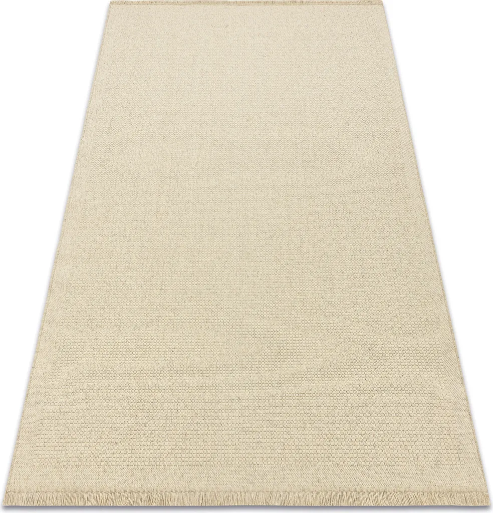 Tapis de Salon en Laine Beige 120x170 cm Tissage Plat Style SIZAL