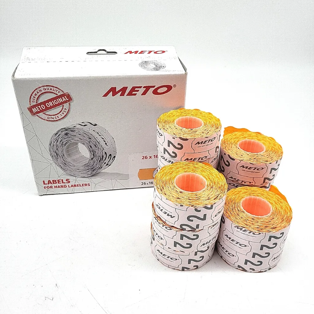 Rouleaux étiquettes pour pince à étiqueter 2 lignes 26x16 orange 12000p