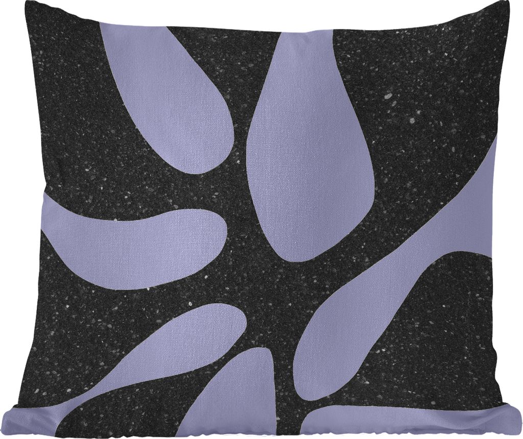 MuchoWow Outdoor Kissen - Pflanze - Schwarz - Minimalismus - 40x40 cm - Wetterfest - Lounge Kissen - Kopfkissen - Interieur - Polster mit Bild