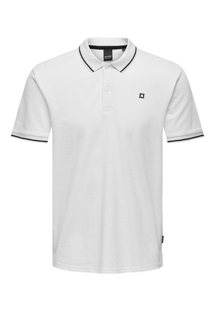 Only & Sons Short Sleeve Polo 22024827-BRIGHT in White color size small