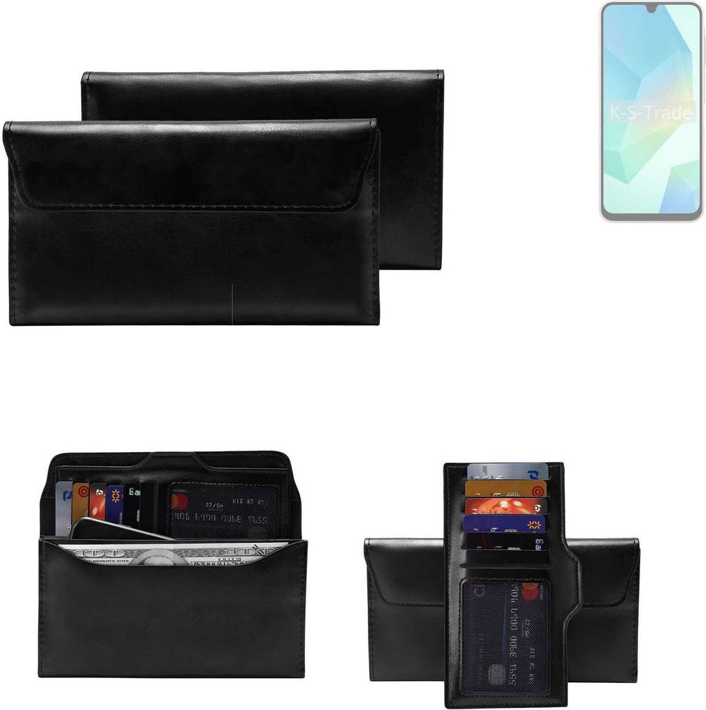 K-S-Trade Handy Hülle kompatibel mit Samsung Galaxy A16 4G Schutz Hülle Tasche Schutz Case Handytasche Kunstleder schwarz, 1x