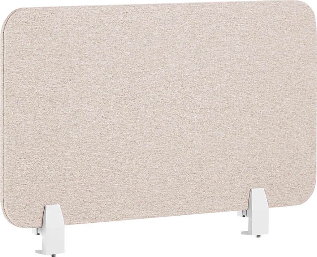 BELIANI Schreibtisch Trennwand Beige Stoff PET Kunststoff 72 x 40 cm zum Aufstellen Klemmen Schallschutz Sichtschutz Pinnwand Büro Home Office