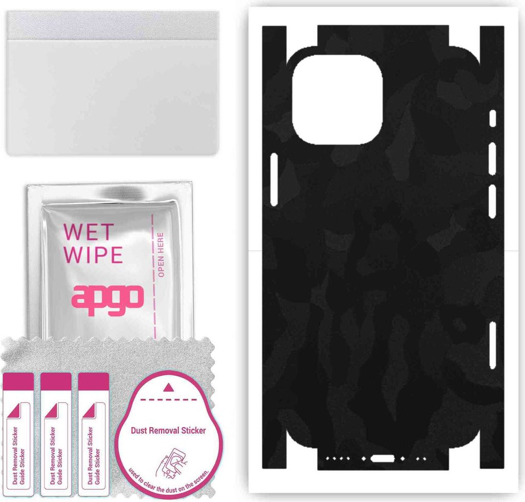 apgo Rückseite + Seiten Schutzfolie, Skin, kompatibel mit Apple iPhone 13 mini, Hinten Displayschutzfolie aus Vinylfolie, kratzfest, einfache Mont...