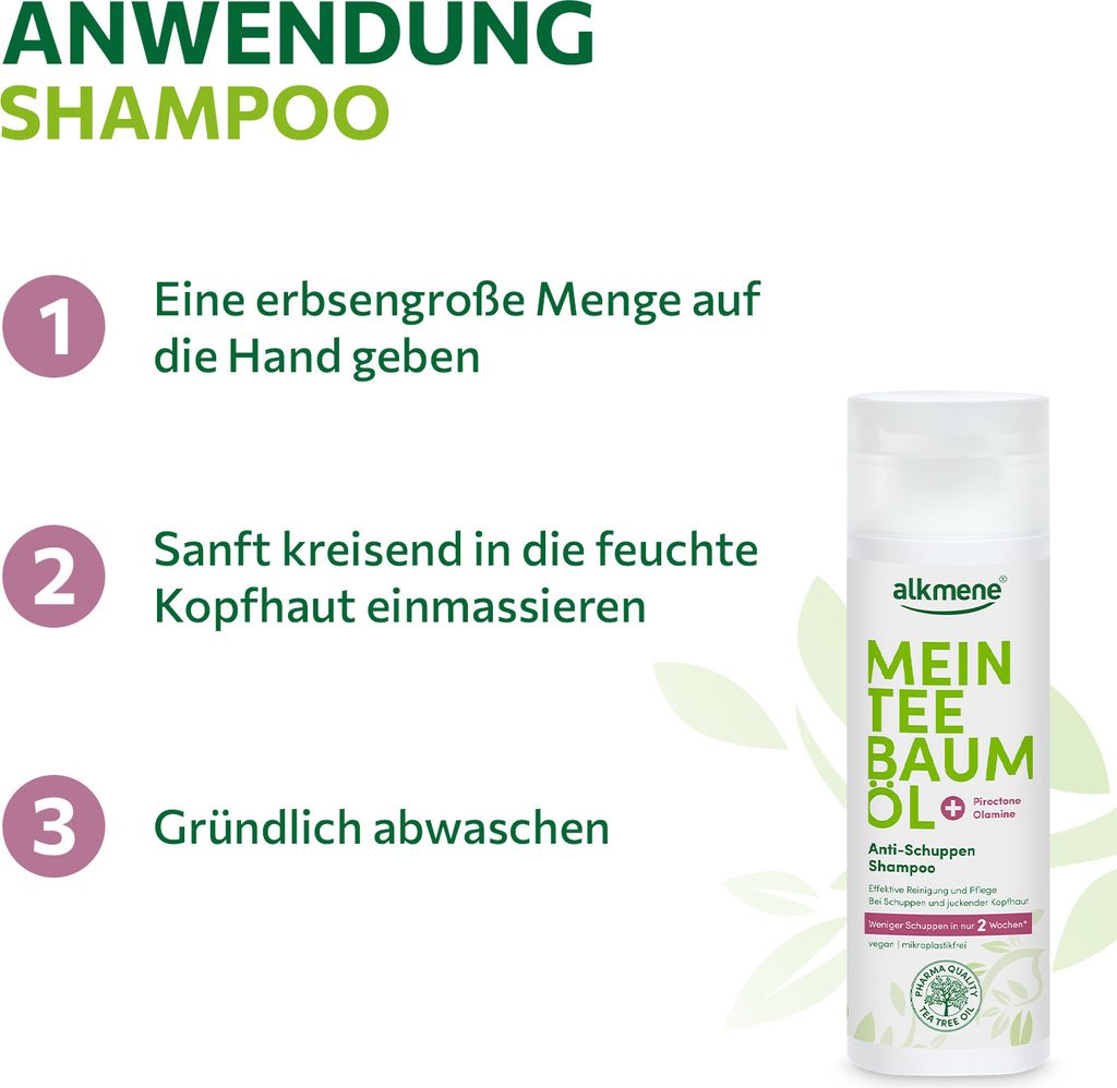 alkmene Mein Teebaumöl Anti Schuppen Shampoo 3x 200 ml Produktbild 4