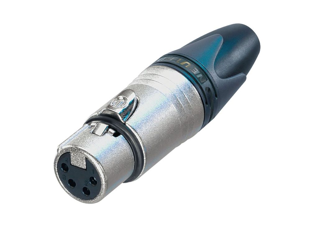Neutrik - XLR-Stecker, 4-polig, weiblich, silberfarben, Nickel