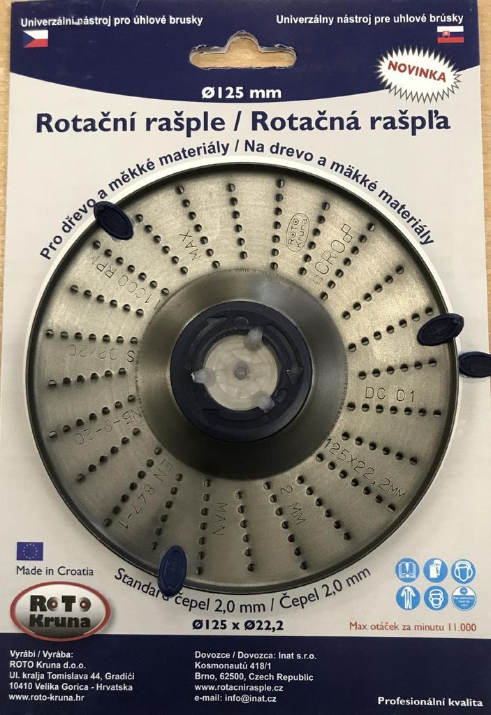 ROTO - Rotationsraspel 125x22,2mm - 2,0mm - Klinge fein, R-2.0/125-Z