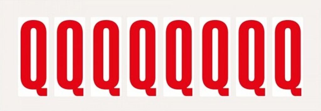 Dreifke Aufkleber I Buchstabe Q, weiß/rot, Folie, Schrifthöhe 50mm, 22x57mm,...
