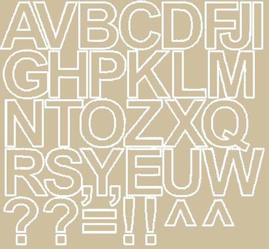 Selbstklebende Buchstabenaufkleber, 4 cm, Folienaufkleber, beige glänzend