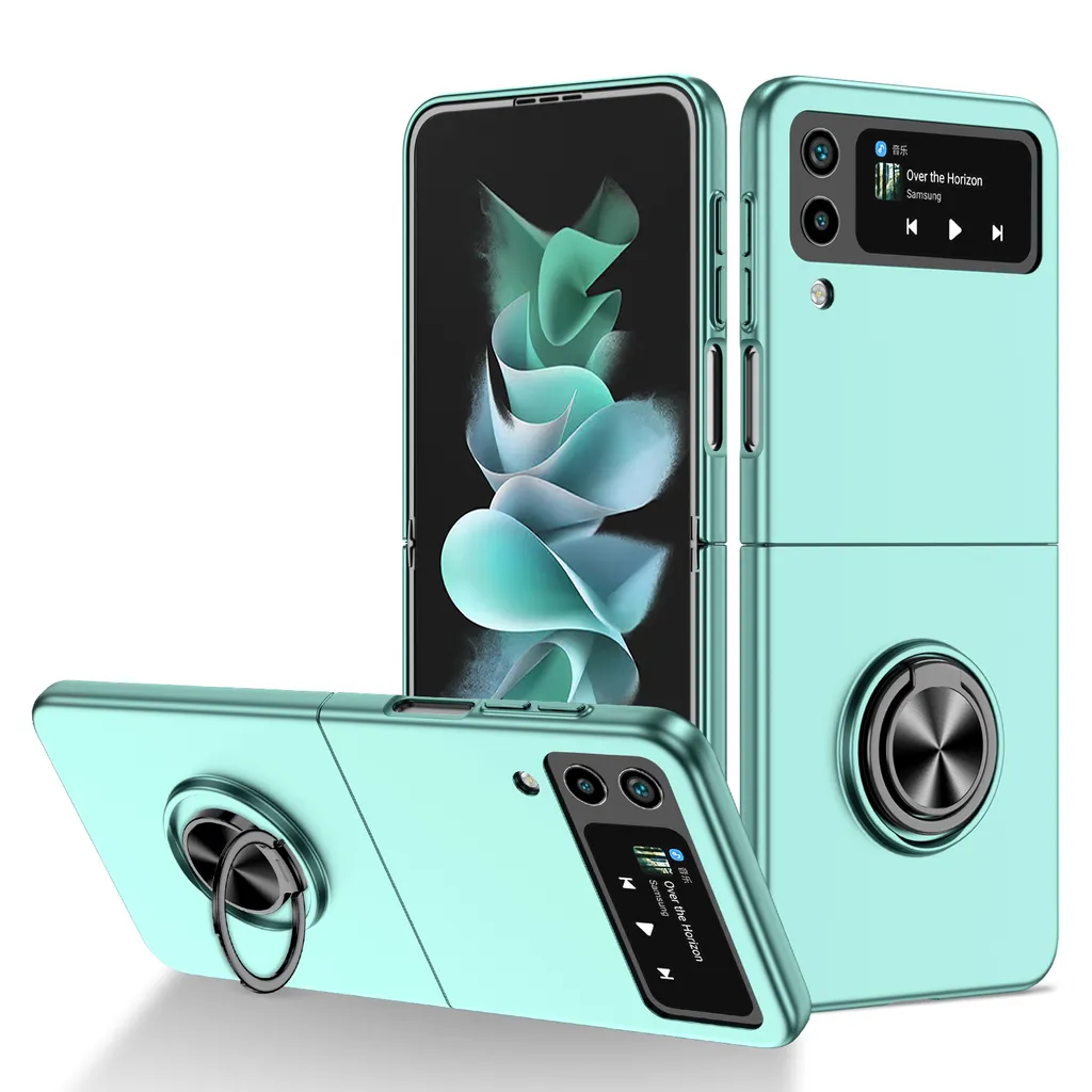 Cover Anti-Caduta Samsung Galaxy Z Flip 4 5G con Anello Blu e Slim Fit