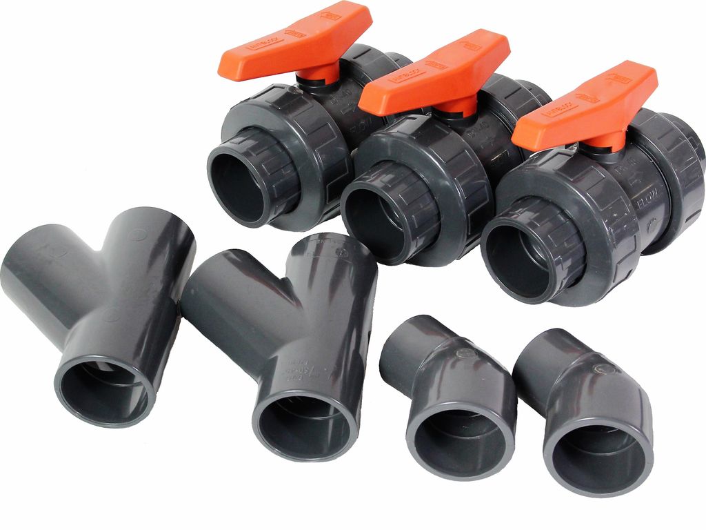 Bypass Set 1 45° für Wärmepumpen Ø 50 mm Poolheizung Schwimmbecken Pool Heizung