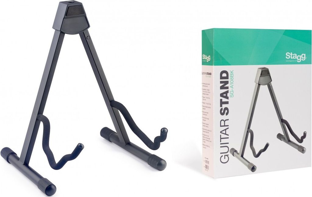 Stagg SG-A108BK gitaarstandaard, universeel, geschikt voor Productafbeelding 