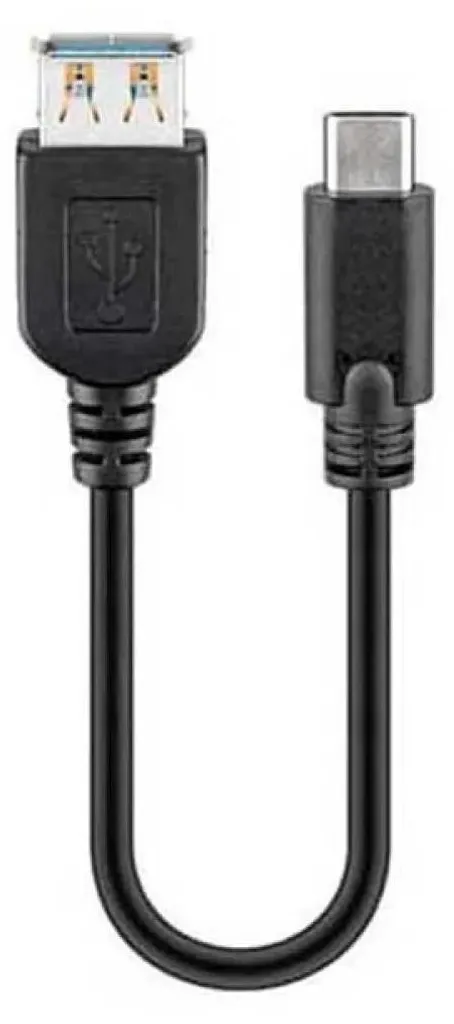 Goobay 67894 Cavo da presa USB-C™ a USB A, nero, 0,2 m - Presa USB 3.0 (tipo A) > spina USB-C
