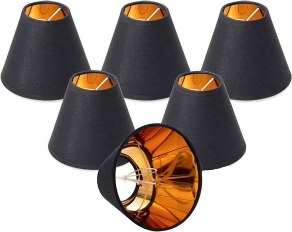 6 Lampenschirme aus Stoff mit Futter für Kerzen, Kronleuchter, Nachttischlampe, Schlafzimmer