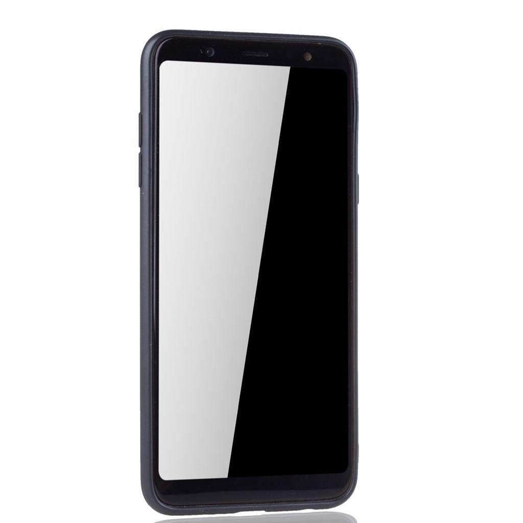 Handy Hülle Mandala für Samsung Galaxy A6 Plus 2018 Design Case Schutzhülle Motiv Kreis Cover Tasche Bumper Schwarz