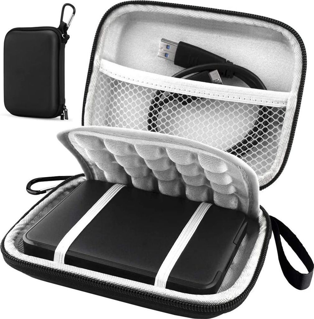 Stoßfeste schwarze Schutzhülle / Hartschalenkoffer / Tasche / Festplattengehäuse für tragbare externe 2,5-Zoll-HD-Festplatten