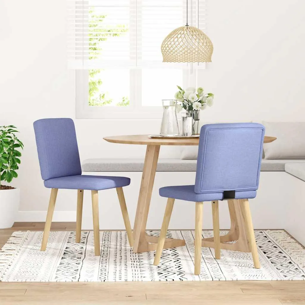 vidaXL Sedie da pranzo 2 pezzi. Tessuto blu denim - 2