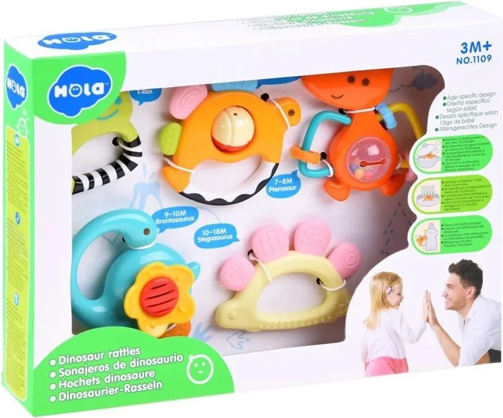 Hola Smily Play SN795 hochet dinosaure d'éveil pour bébés
