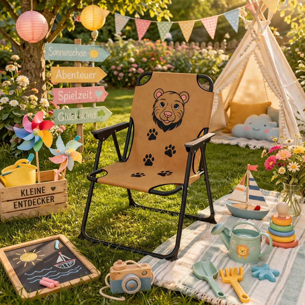 Kinder Campingstuhl Klappstuhl Gartenstuhl Campingstuhl Outdoor Löwe