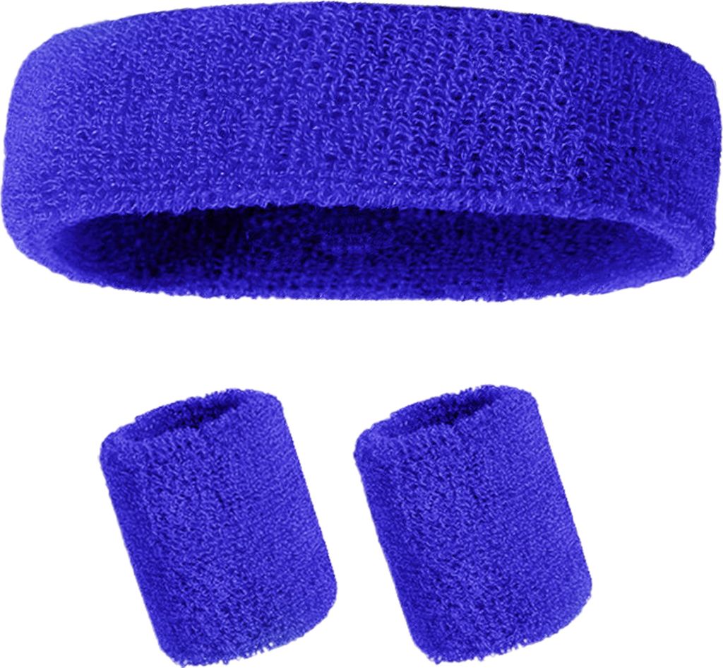 Schweißband-Set, Sport-Stirnband, Armband-Set, Frottee, Tennis, Gymnastik, Armband, sportliches Schweiß-Stirnband für Männer und Frauen