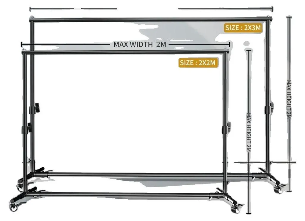 Support de fond photographie 200x300cm en métal robuste réglable