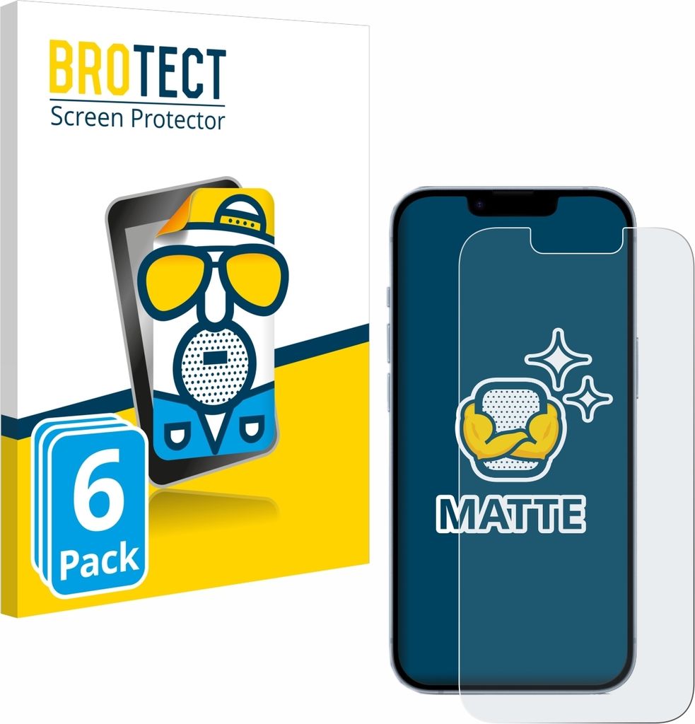 6x BROTECT Schutzfolie für Apple iPhone 14 Displayschutz Displayschutzfolie Folie Matt Entspiegelungsfolie