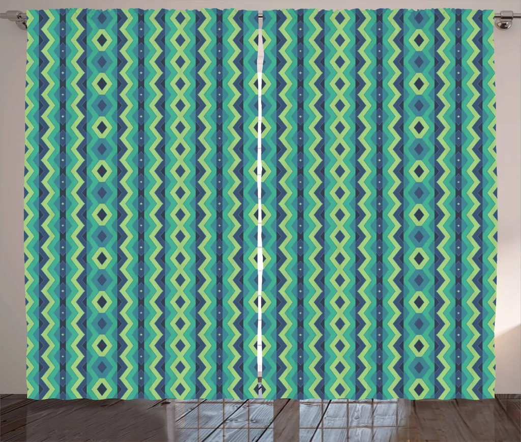 Coppia Tende Verde Mare Vintage 280x175 cm con Ganci ABAKUHAUS