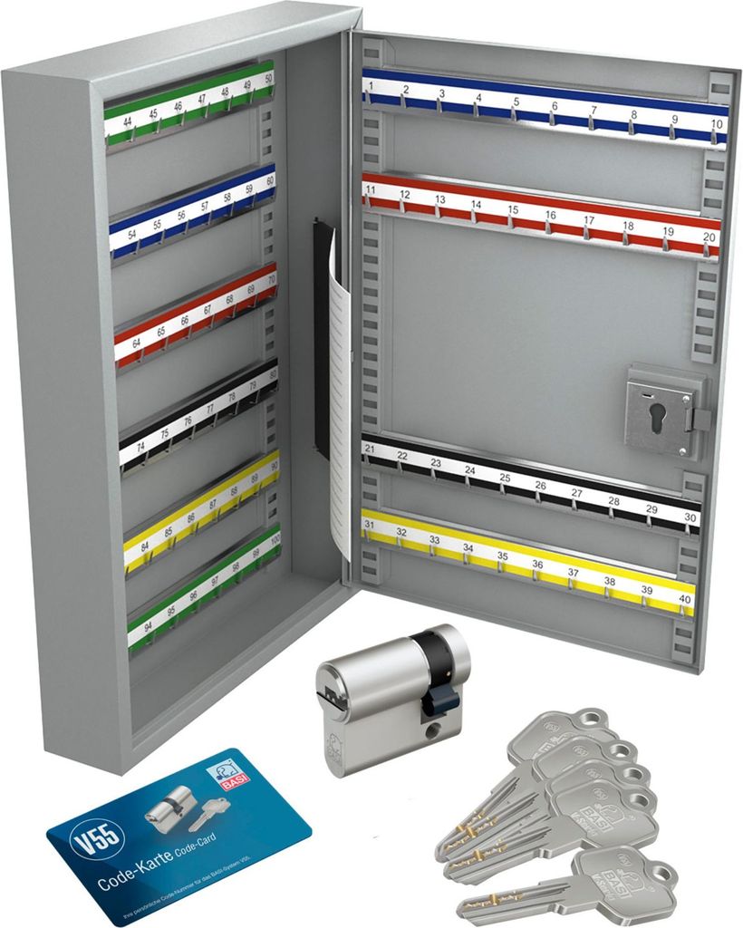 BASI - Schlüsselschrank mit Halbzylinder - 100 Haken - Produktbild 