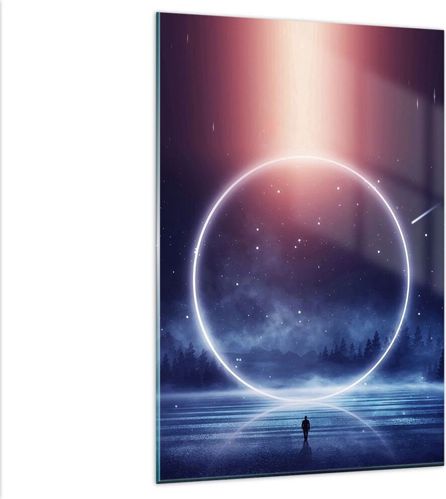 Bilder auf glas - Einteilig - Fantasie Ring Kosmos - 80x120cm - Glasbilder - Wandbilder - Bilder - zum Aufhängen bereit - Wanddekoration aus Glas ...