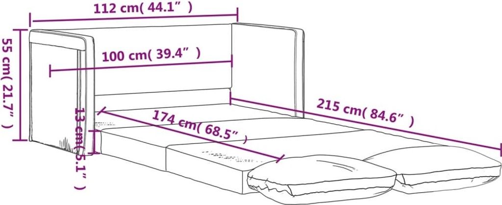 Bodensofa mit Schlaffunktion Dunkelgrau 112x174x55 cm Stoff Produktbild 11