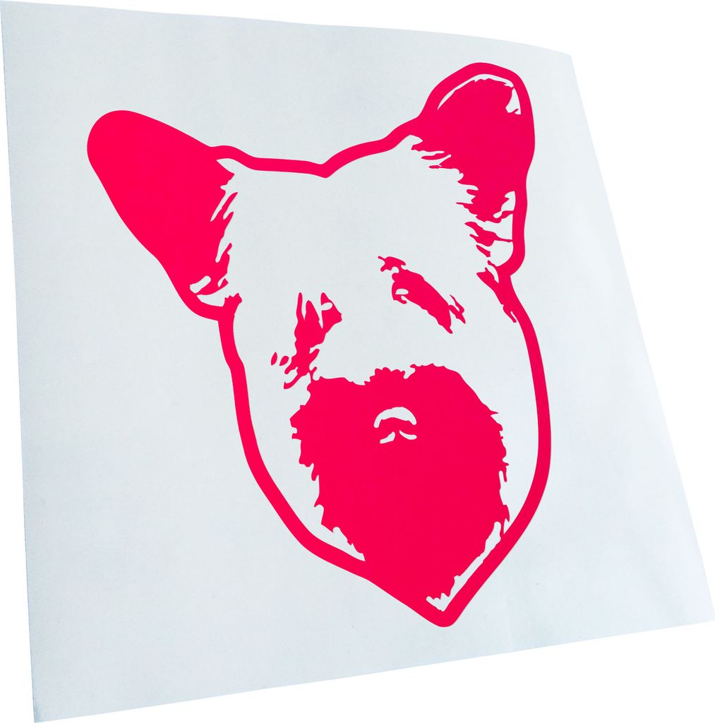 Kiwistar - Autoaufkleber - skye terrier Hund - Neonpink - 30x25cm - Aufkleber für Auto, Laptop, Fahrrad, LKW, Motorrad mehrfarbig JDM Decal Racing