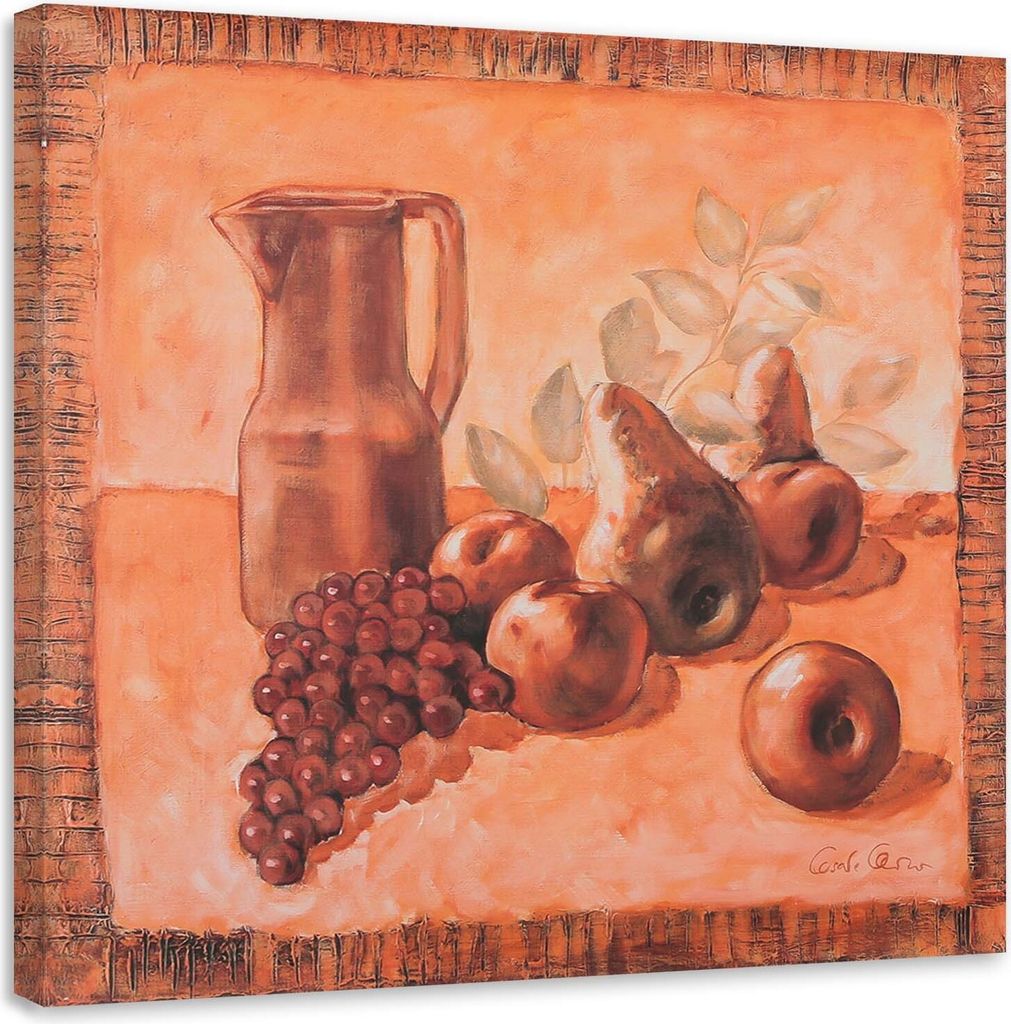 Leinwandbild orangen-stillleben 60x60 cm Feeby orange wandbild bereit zum aufhängen