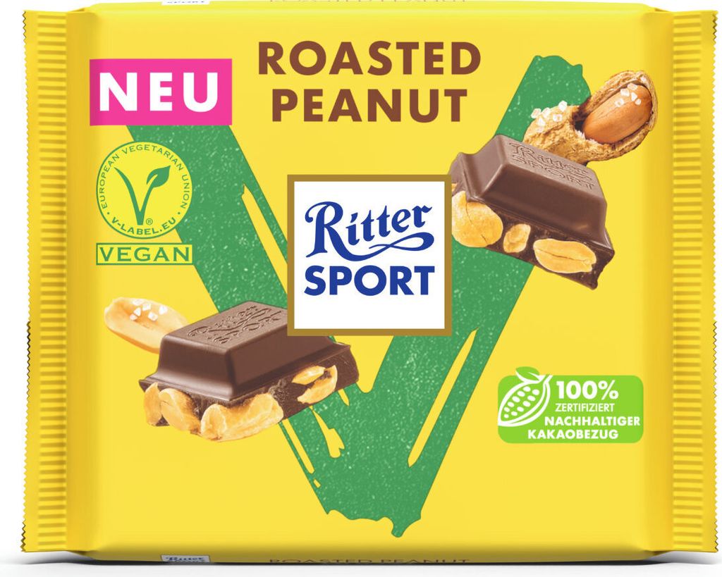 Ritter Sport Vegan Roasted Peanut Vegane Edition Schoko Tafel 100g