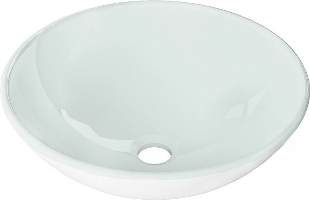 Mexen Mira Aufsatzwaschbecken aus Glas 42 x 42 cm, Weiß - 24124230