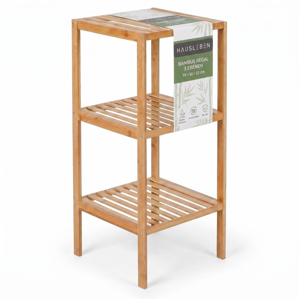 hausleben, scaffale in bambù a 3 ripiani, 77x30x33 cm, Immagine del prodotto 