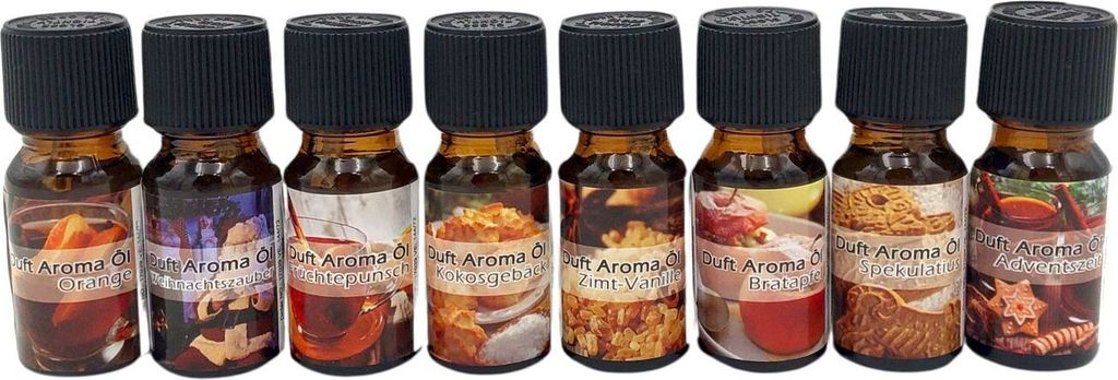Duftöl 8x 10ml Weihnachtsdüfte Aromaöl Raumduftöl Diffuser Raumduft Winterdüfte