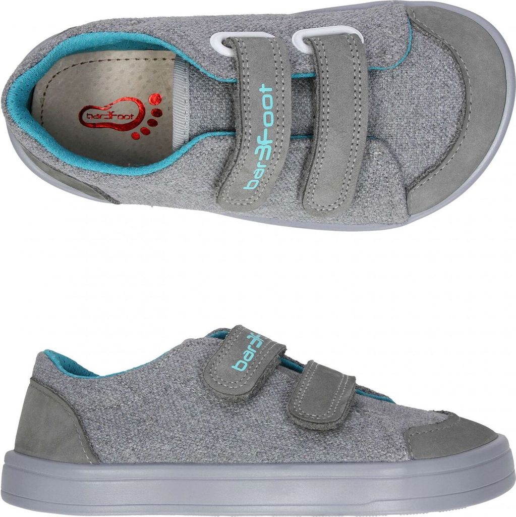 Canvas Sneakers 3F Cross Denver 4BC29/16 bar3foot super flexi grau barfuß