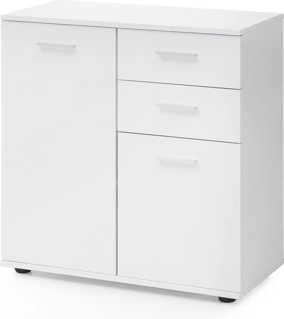 Meuble d'entrée moderne blanc FineBuy commode polyvalente gain de place