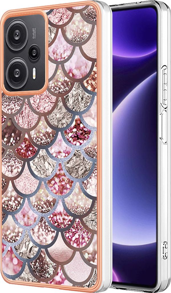 Hülle für Xiaomi Poco F5 /Redmi Note 12 Turbo Muster TPU Silikon Stoßdämpfer Bumper Schutzhülle Kaffee