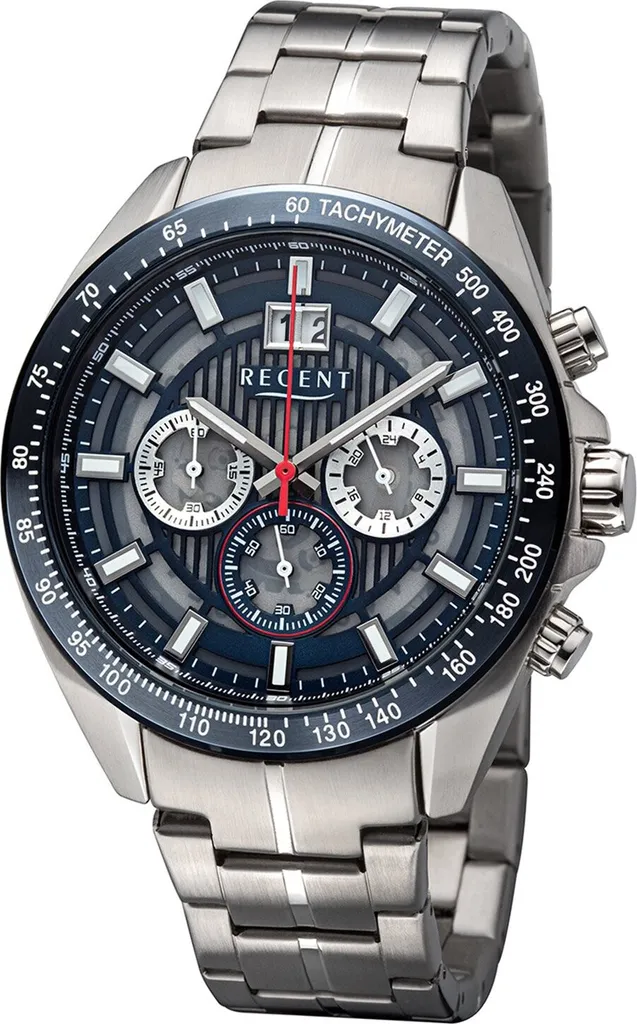 Montre Regent 11150795 Chronographe Homme en Acier Inoxydable Noir