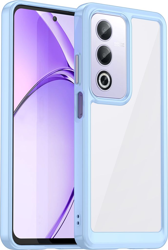 Schutzhülle für Oppo A80 Klar Rückseite Stoßfeste TPU Silikon Bumper Hülle Blau