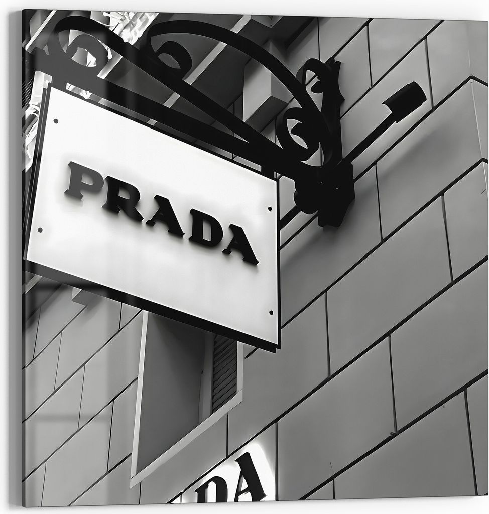 DEQOART Glasbild Echtglas 30x30 cm 'Prada Monochrome' Wandbild Bild modern Deko