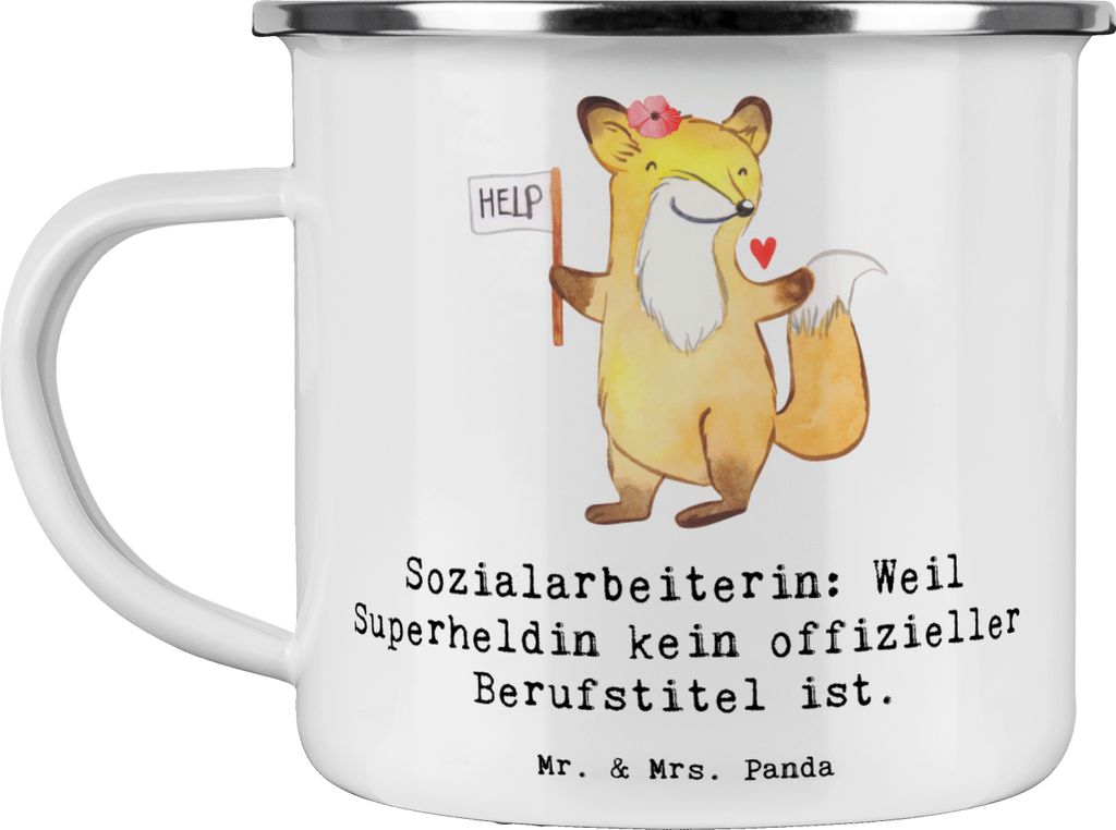 Mr. & Mrs. Panda Pott Sozialarbeiterin Heldin - Weiß - Geschenk, Teetasse, soziale Arbeit, personalisierte Geschenke, Beratung, Berufsleben, Beruf...
