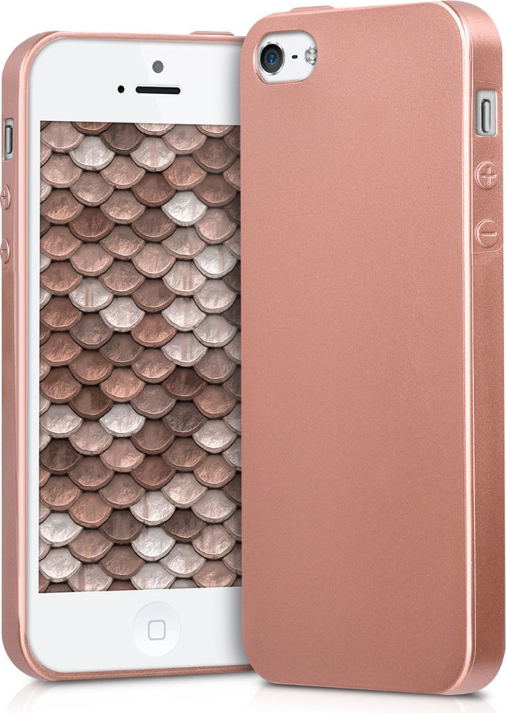 kwmobile Case kompatibel mit Apple iPhone SE (1.Gen 2016) / iPhone 5 / iPhone 5S Hülle - Schutzhülle aus Silikon metallisch schimmernd - Handyhülle