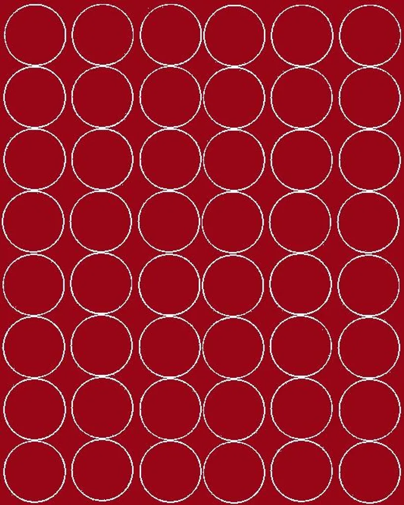 Autocollants ronds pour décoration et inventaire, 6cm rouge foncé, 48p